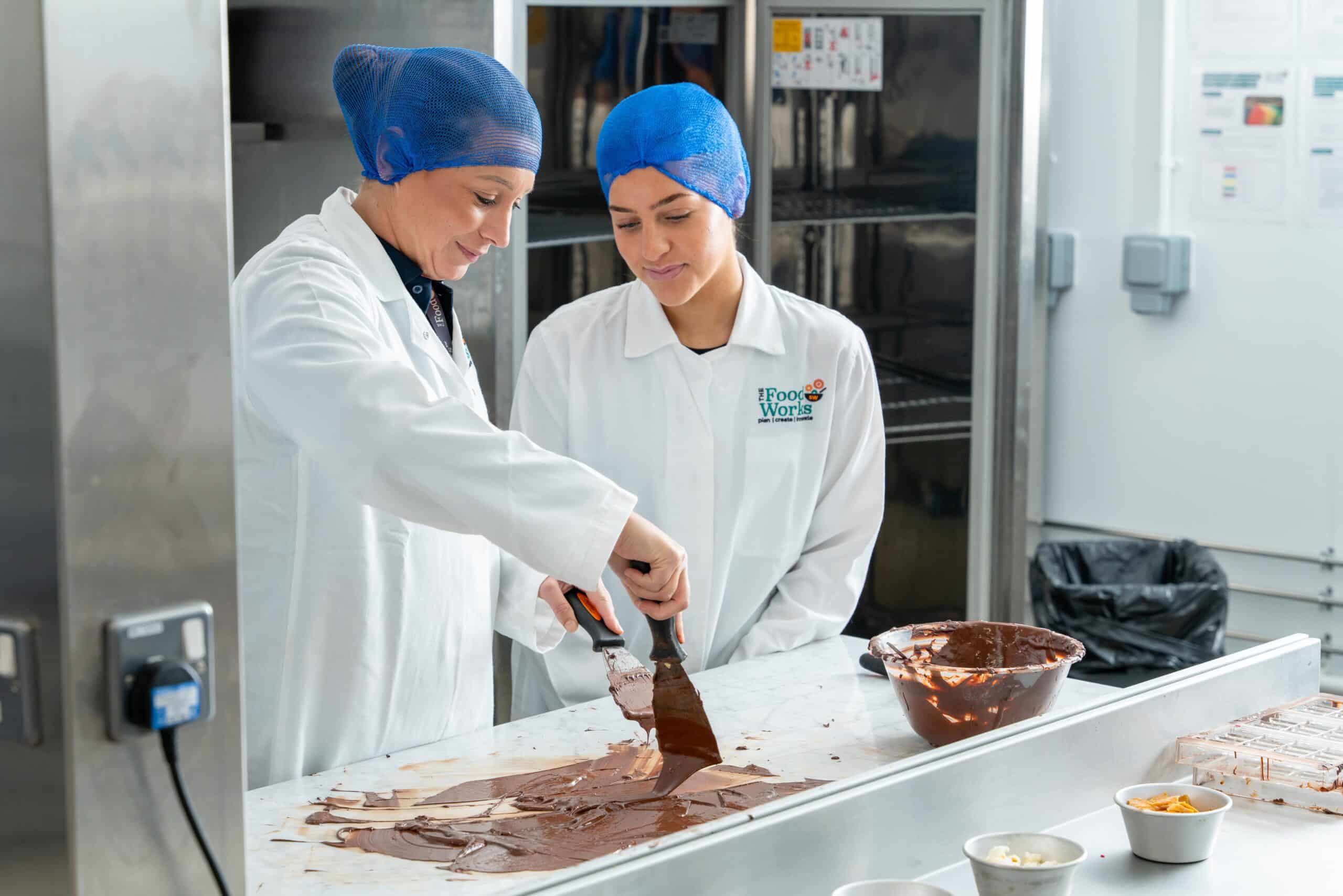 People in Food Works kitchen